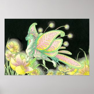 Butterfly dragon poster print print