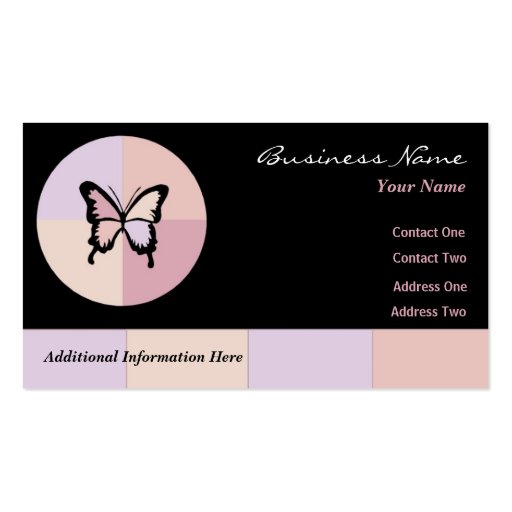 Butterfly Dreams $10 Punch Cards Business Card Template (front side)