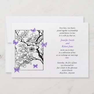 Butterfly Dreams: Japanese Inspired Art in Violet invitation
