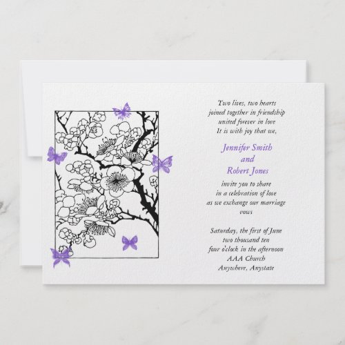 Butterfly Dreams: Japanese Inspired Art in Violet invitation
