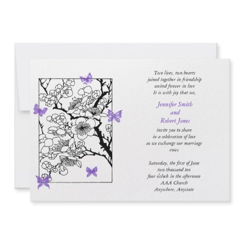 Butterfly Dreams: Japanese Inspired Art in Violet invitation