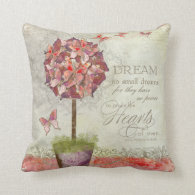 Butterfly Dreams Swirl Tree Inspirational Chic Pillow