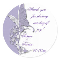 Butterfly Dreams Wedding Round Sticker