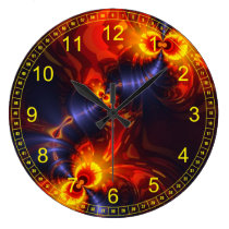 Butterfly Eyes - Violet & Gold Wings Abstract wall clocks
