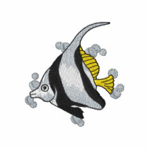 Butterfly Fish #2 Embroidered Hooded Sweatshirt