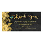 Butterfly Floral Gold & Black Thank You Sympathy Card
