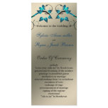 butterfly floral ivory aqua  Wedding program Custom Rack Card