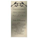butterfly floral ivory black  Wedding program Customized Rack Card