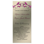 butterfly floral ivory pink Wedding program Personalized Rack Card