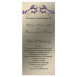 butterfly floral ivory purple Wedding program Rack Card