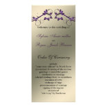 butterfly floral ivory purple Wedding program Rack Card