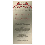 butterfly floral ivory red   Wedding program Custom Rack Card