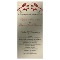 butterfly floral ivory red   Wedding program Custom Rack Card