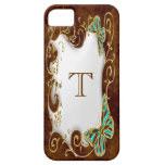 Butterfly floral swirl monogram country iPhone 5 cover