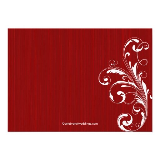 Butterfly flourish Bridal Shower Invite Red