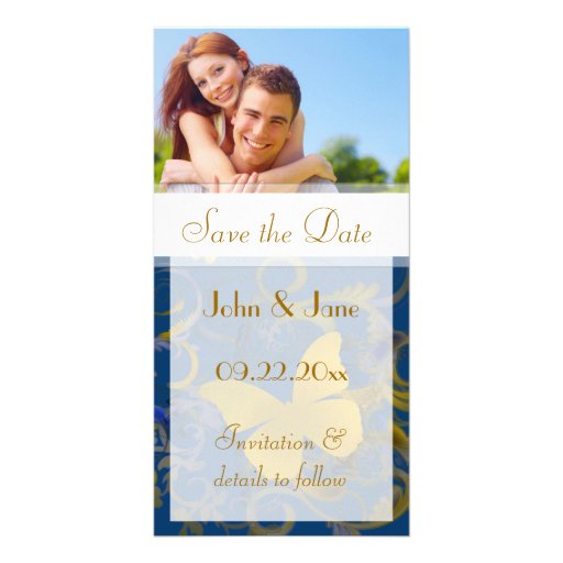 Butterfly Flourish/photo  "Save the Date" Custom Photo Card