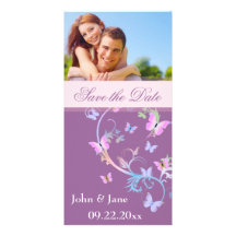 Butterfly Flourish/photo  "Save the Date" Personalized Photo Card