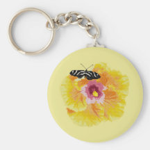 Butterfly Flower Cross Stitch Keychain