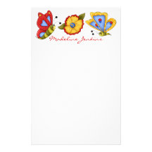 Butterfly & Flower Stationery by SharonRhea