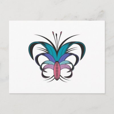 Butterfly Flower Tattoo Design Post Cards by doonidesigns