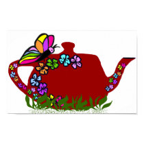 Butterfly flowers tea pot poster
