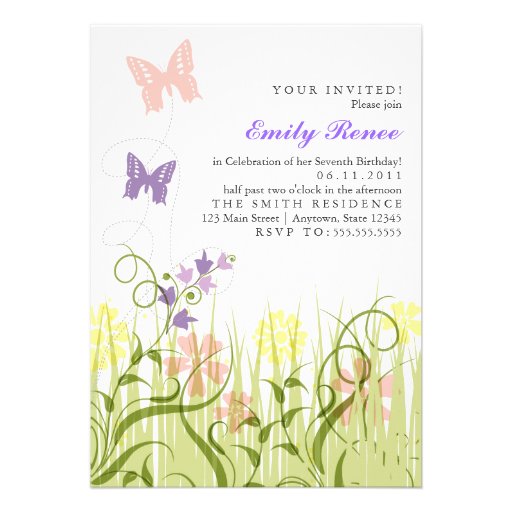 Butterfly Garden in Pastel Announcement