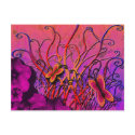 butterfly garden postcard