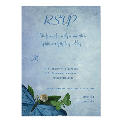 Butterfly Garden RSVP Wedding Invite