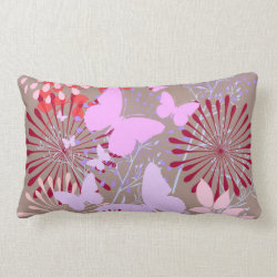 Butterfly Garden Spring Flower Design Pillows