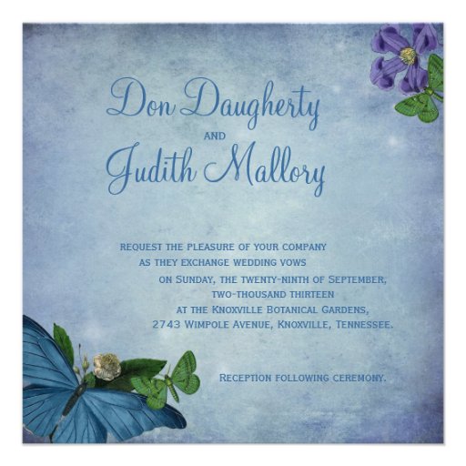 Butterfly Garden Wedding Invitation