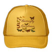 Butterfly Gardener Saying hats