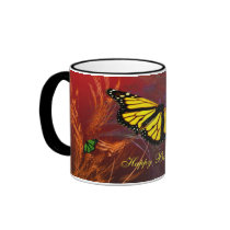 Butterfly Gardens Happy Birthday! mugs by dduhaime55 Butterfly Gardens Happy Birthday! mugs