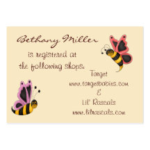 Butterfly Gift Registry Card Business Card Template