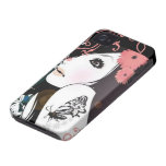 Butterfly Girl Floral Swirls iPhone 4 Case-Mate Case