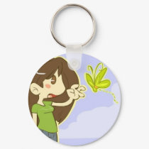 Butterfly Girl keychains by Rahxyz Butterfly Girl keychains