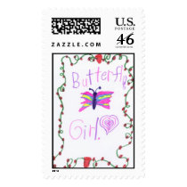 butterfly girl postage