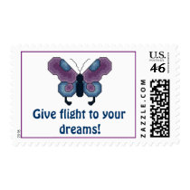 Butterfly, Give flight to your dreams! postage
