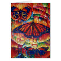 butterfly, butterflies, abstract, art, colorful, greeting card, insects, painting, Cartão com design gráfico personalizado
