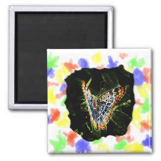 Butterfly Glowing Edges Cutout magnet