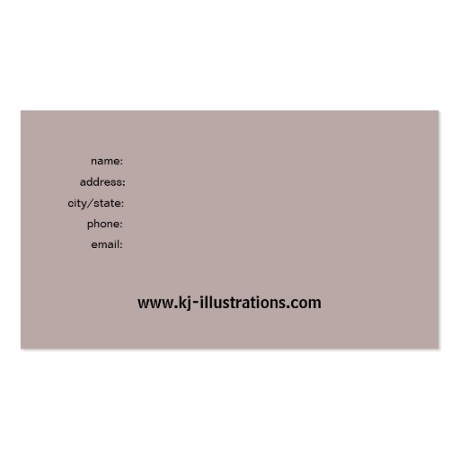 Butterfly Grunge custom designer business card (back side)