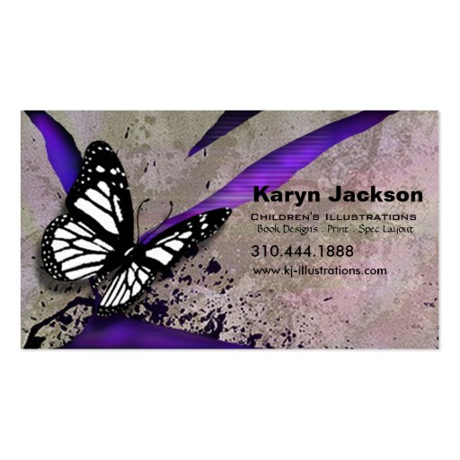Butterfly Grunge custom designer business card