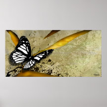 Butterfly Grunge Poster Print