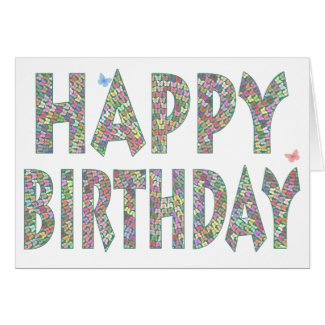 Butterfly Happy Birthday colorful butterflies card Greeting Card