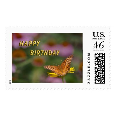 butterfly happy birthday Postage