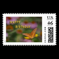 butterfly happy birthday postage