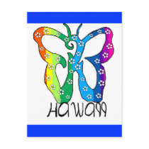 Butterfly Hawaii saying postcards