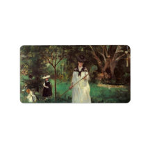 Butterfly hunting by Berthe Morisot Custom Address Label
