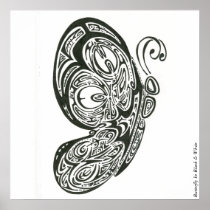 Butterfly In Black & White, 2009 Print