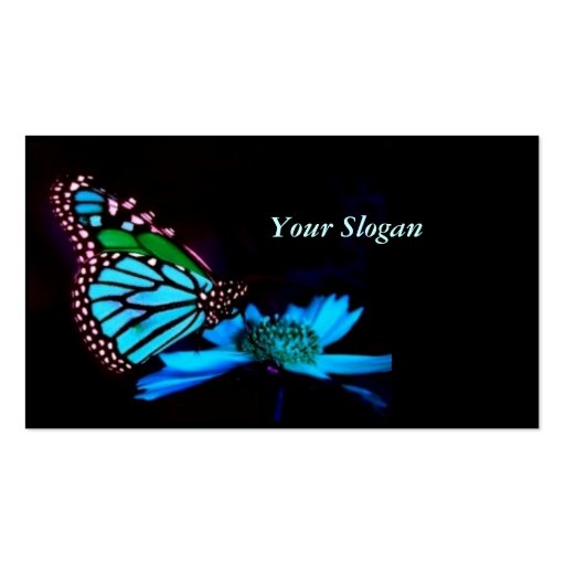 Butterfly in Blue Light Business Card Templates (back side)