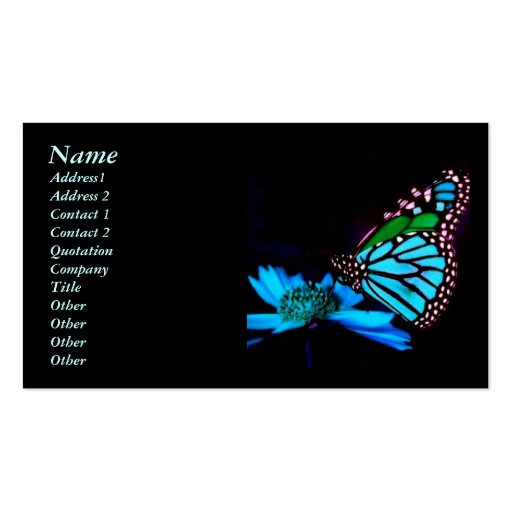 Butterfly in Blue Light Business Card Templates